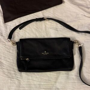 kate spade Black Pebbled Leather Convertible Crossbody